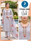 Titan By Kaya Shimmer Jacquard Kurti With Bottom Dupatta